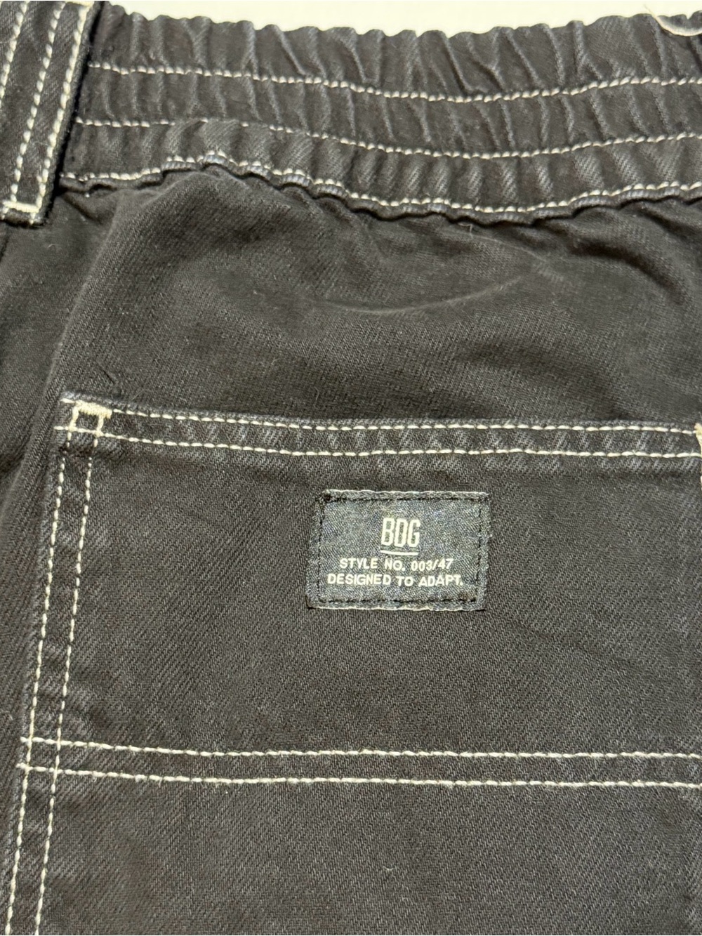 BDG Black High-Waisted Jean Shorts with Contrast Stitching - Picture 11 of 11